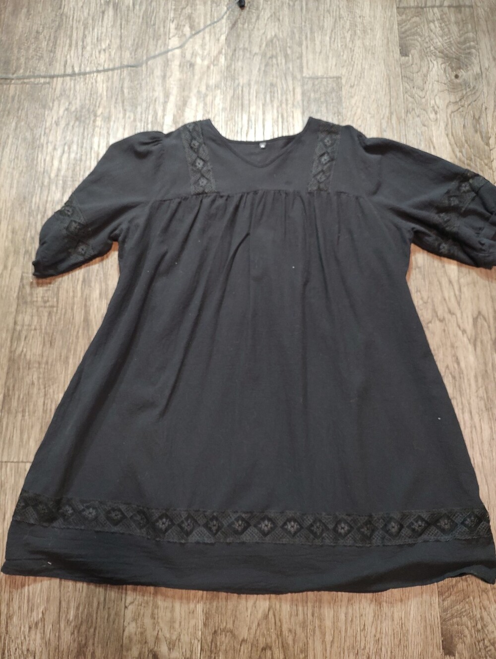 Black Women's Unbranded Lace Trim Dress Plus Size 4XL